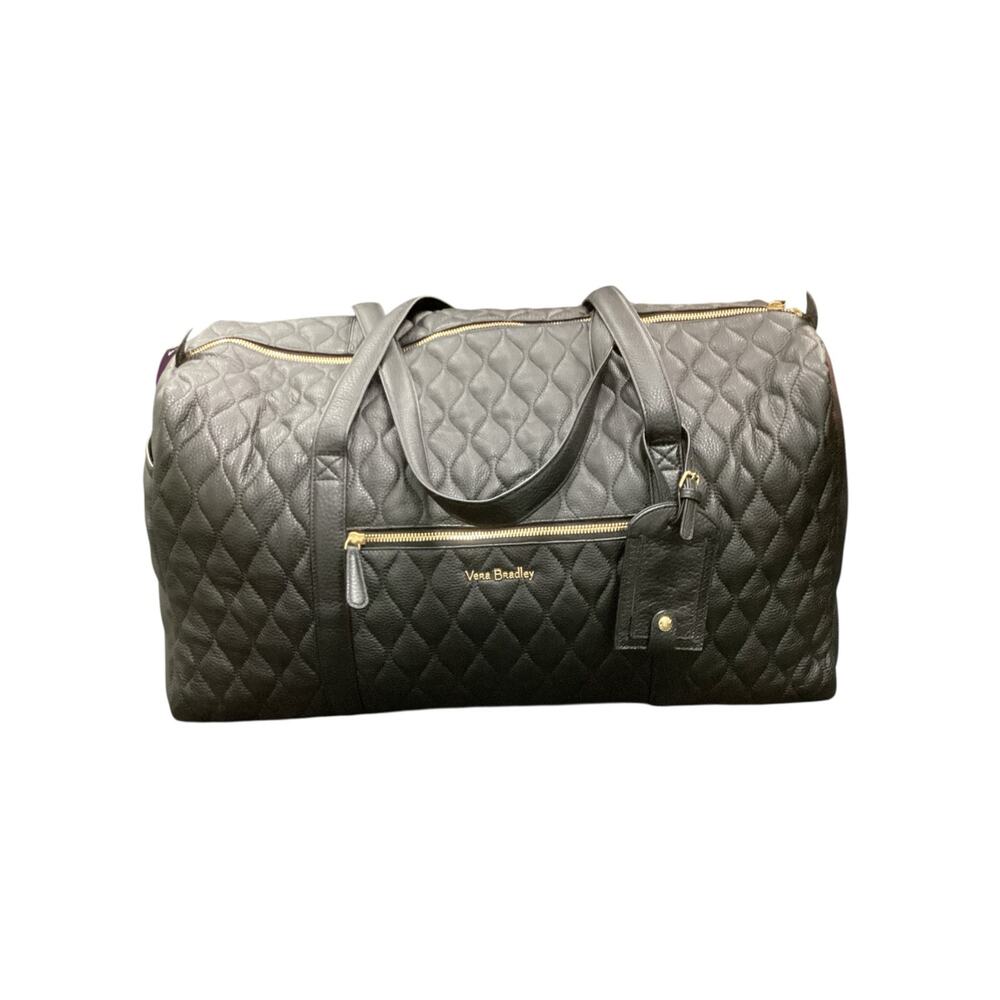 NWT Vera Bradley Travel Bag Women 1Size Large Quilted Duffel Bag GenuineLeather